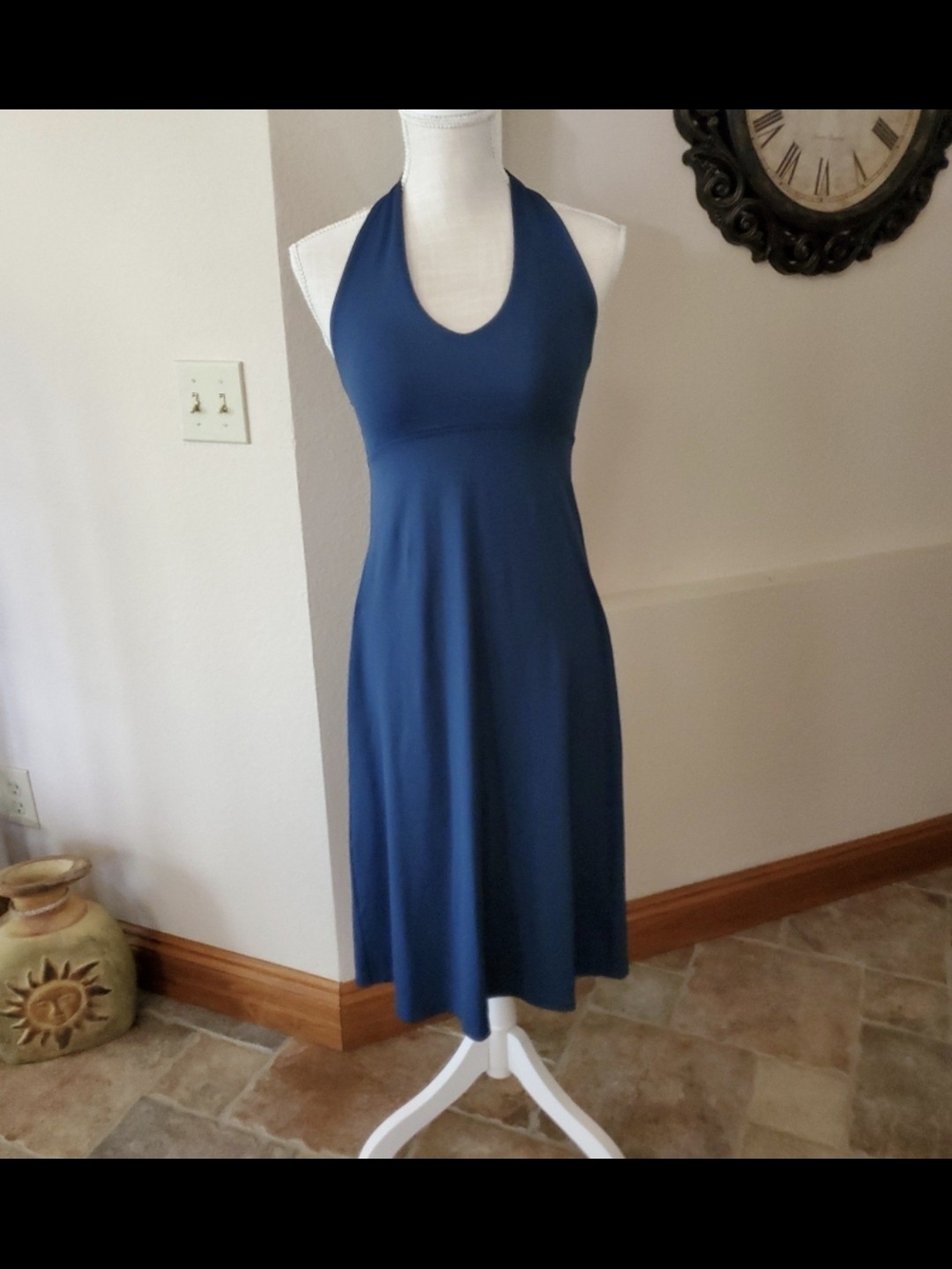 Patagonia Blue Green Halter Midi Dress - Size Medium